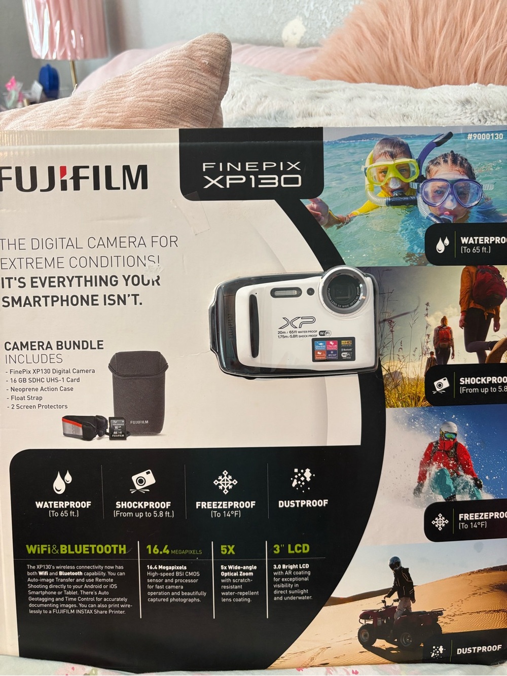 Fujifilm FinePix XP130 White Rugged Waterproof Digital Camera Bundle
